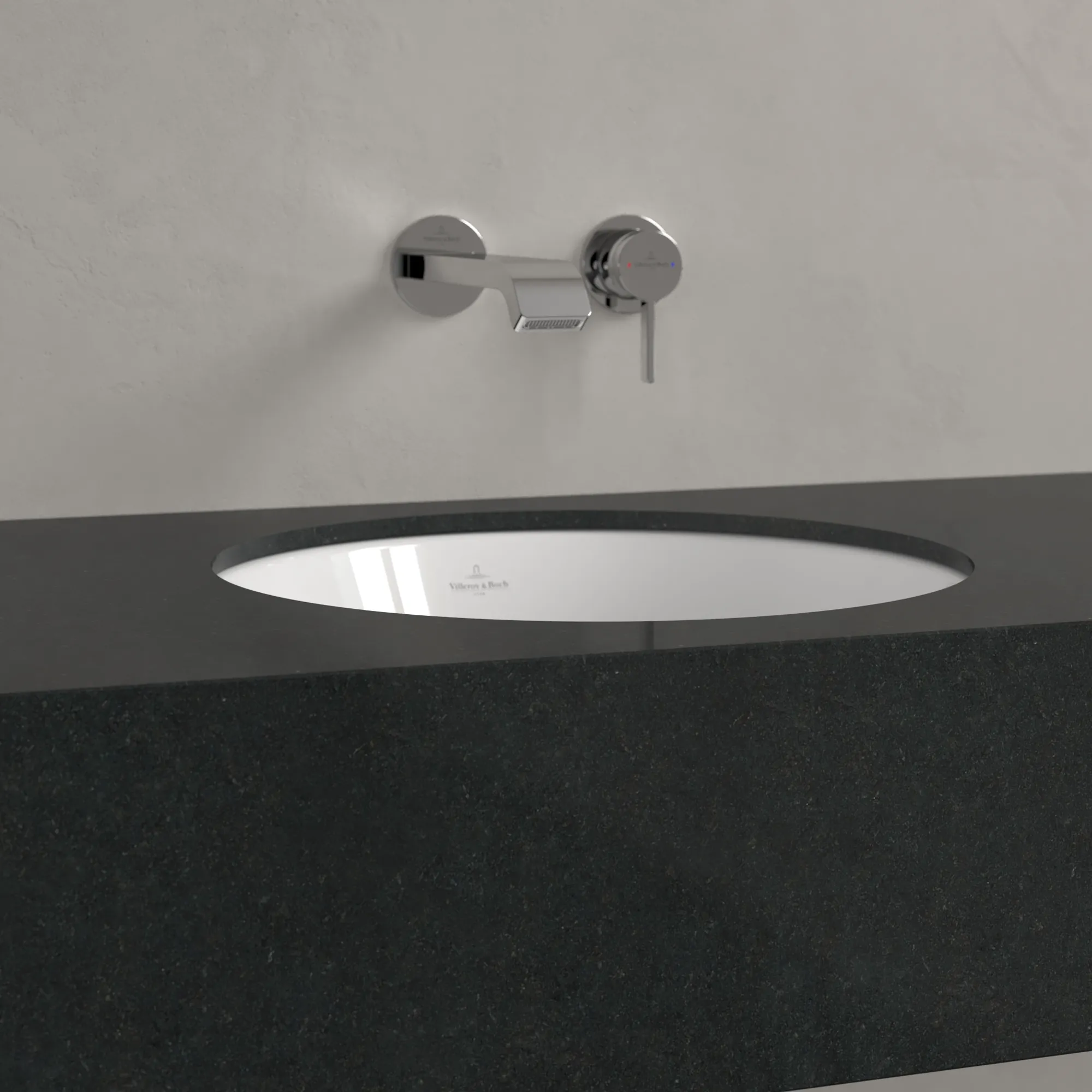 Villeroy & Boch Unterbauwaschtisch aus TitanCeram „Loop & Friends“ ⌀ 450 mm, ohne Hahnlochbohrung in Weiß Alpin Villeroy & Boch Unterbauwaschtisch aus TitanCeram „Loop & Friends“ ⌀ 450 mm, ohne Hahnlochbohrung in Weiß Alpin