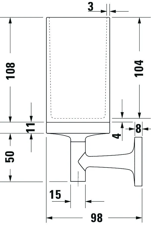 Duravit Glashalter „Starck T“ in Befestigung sichtbar Duravit Glashalter „Starck T“ in Befestigung sichtbar