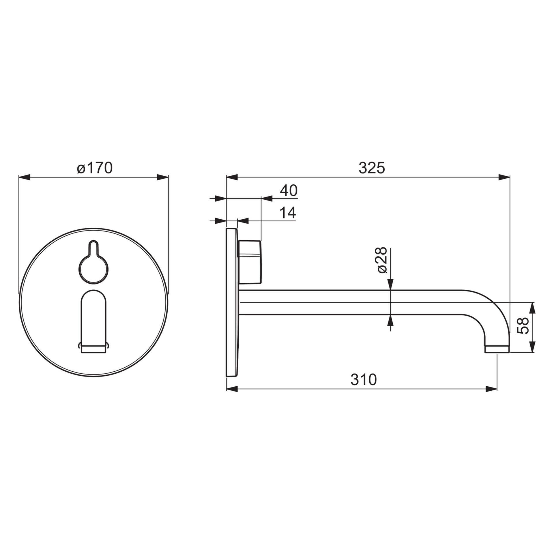 HA Fertigset für Waschtisch-Batterie HANSAELECTRA 8181 Rosette rund 3 V, Bluetooth Ausladung 310 mm Chrom