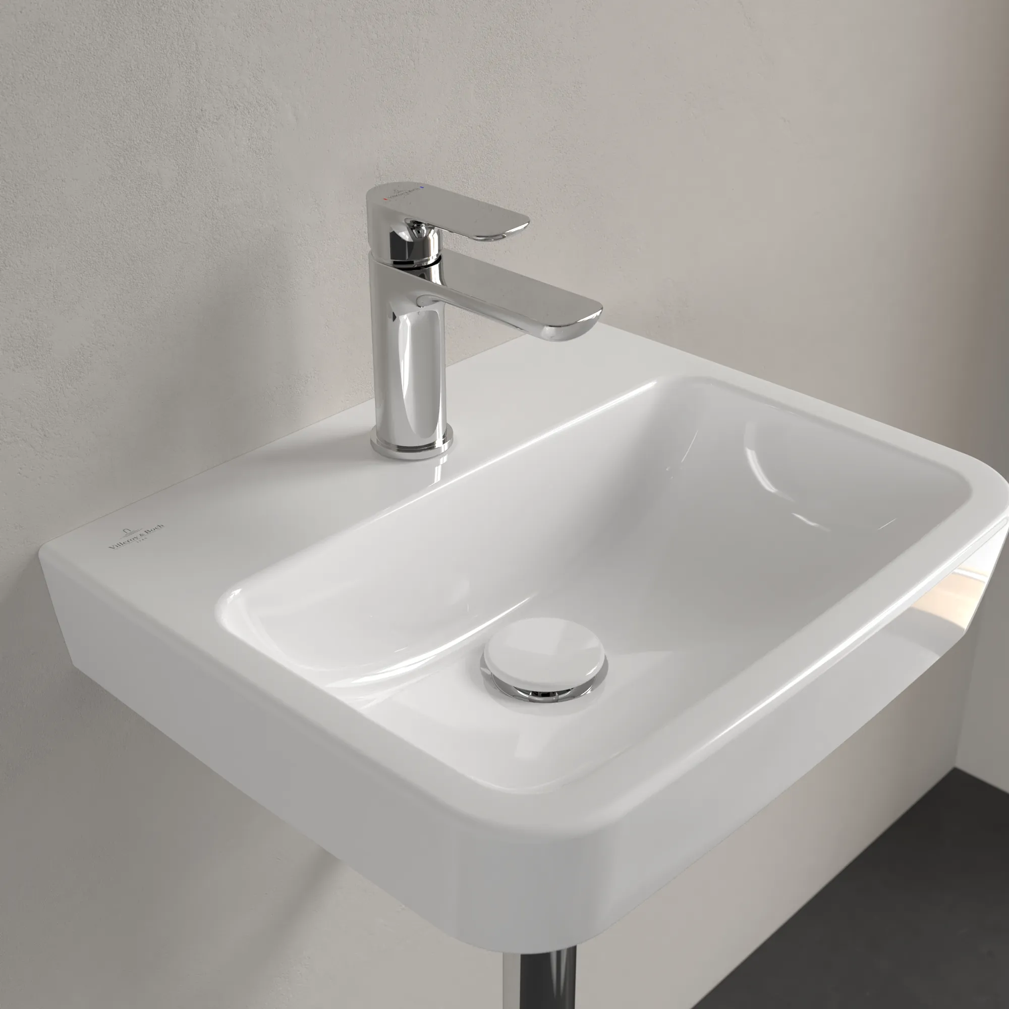 Villeroy & Boch Einbau-/Aufsatz Handwaschbecken geschliffen „O.novo“ 450 × 370 × 160 mm, für Becken mittig, mit Hahnlochbohrung, Hahnlochposition mittig in Weiß Alpin Villeroy & Boch Einbau-/Aufsatz Handwaschbecken geschliffen „O.novo“ 450 × 370 × 160 mm, für Becken mittig, mit Hahnlochbohrung, Hahnlochposition mittig in Weiß Alpin