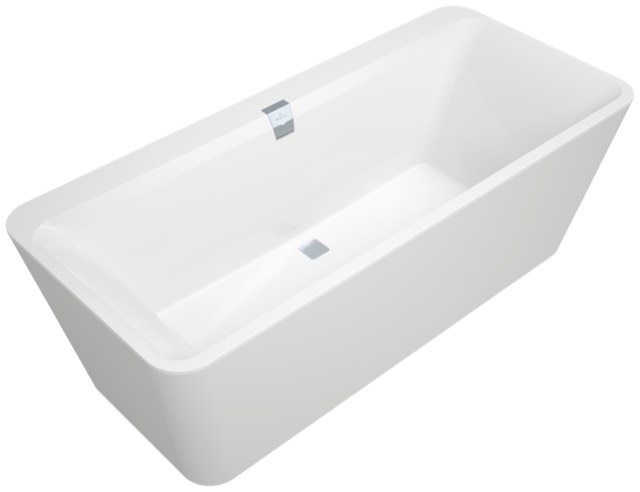 Villeroy & Boch freistehend rechteck Badewanne „Squaro Edge 12“ inkl. Schürze 62 cm, Weiß Alpin / Graphite Noir Villeroy & Boch freistehend rechteck Badewanne „Squaro Edge 12“ inkl. Schürze 62 cm, Weiß Alpin / Graphite Noir