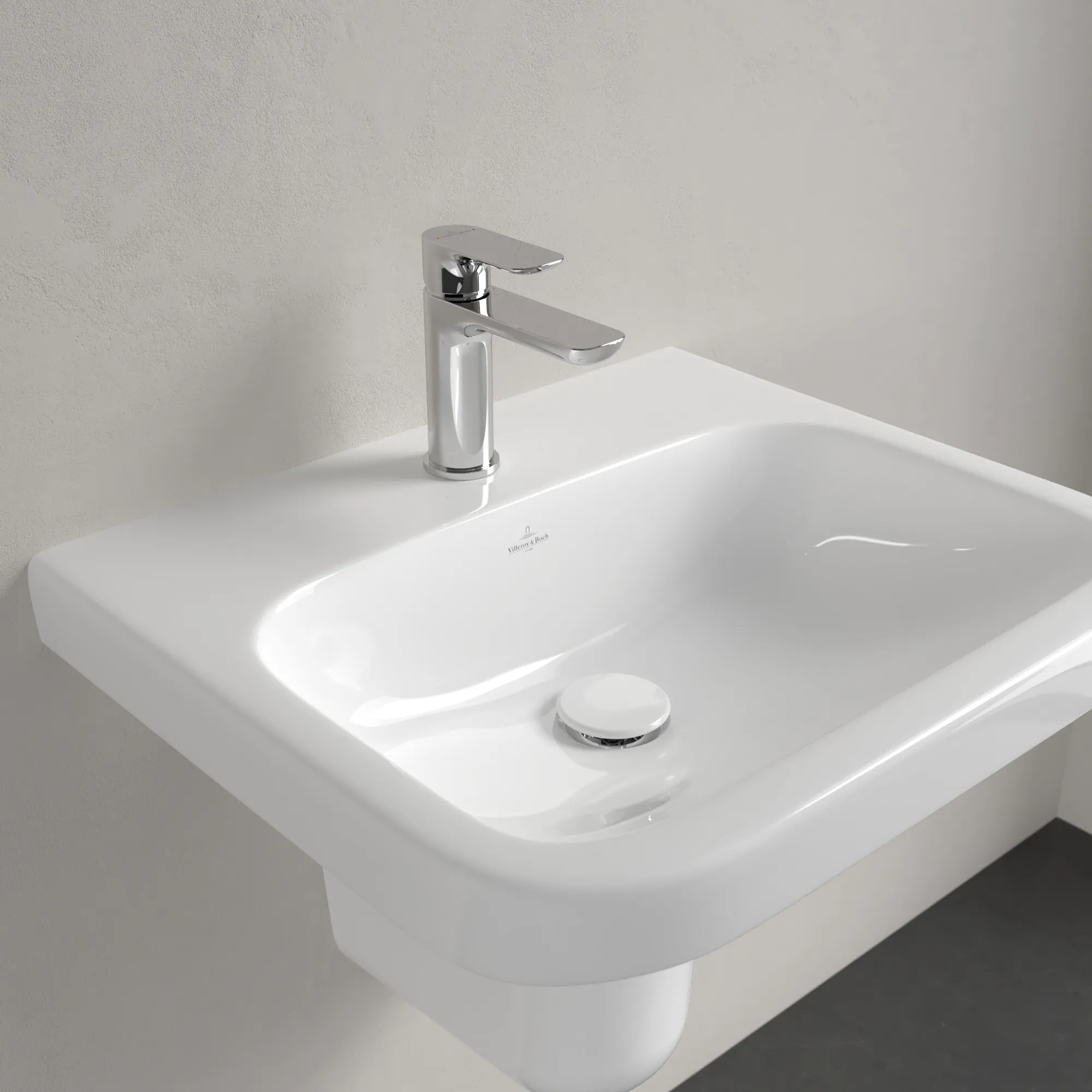 Villeroy & Boch Architectura Wandwaschbecken 418856, 550x470x180mm, weiß Alpin, glänzend, 3-Loch-Armatur, Sanitärkeramik Villeroy & Boch Architectura Wandwaschbecken 418856, 550x470x180mm, weiß Alpin, glänzend, 3-Loch-Armatur, Sanitärkeramik
