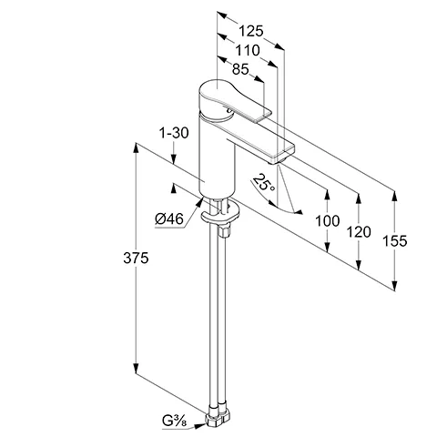 Kludi ZENTA SL Waschtisch-EHM 100mm EcoPlus, o. Ablaufgarnitur chrom Kludi ZENTA SL Waschtisch-EHM 100mm EcoPlus, o. Ablaufgarnitur chrom