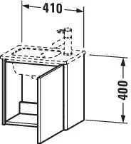 Duravit Waschtischunterschrank wandhängend „XSquare“ 41 × 40 × 28,9 cm in Betongrau Matt