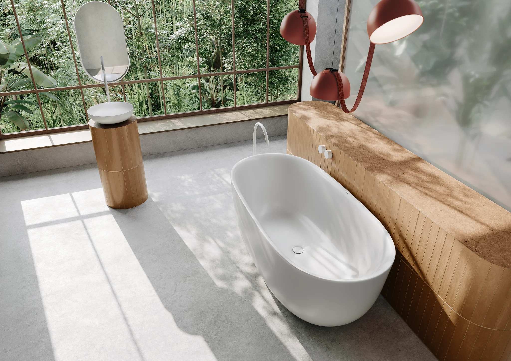 Kaldewei MEISTERSTÜCK OYO DUO Badewanne, alpinweiß, oval, 1630x770 mm, freistehend mit mittigem Ab- und Überlaufdeckel
