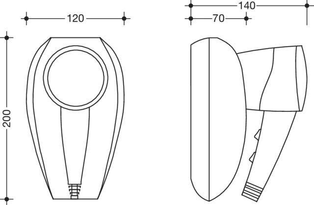 HEWI Haartrockner chrom-weiß mit Wandhalterung, 1300 Watt HEWI Haartrockner chrom-weiß mit Wandhalterung, 1300 Watt