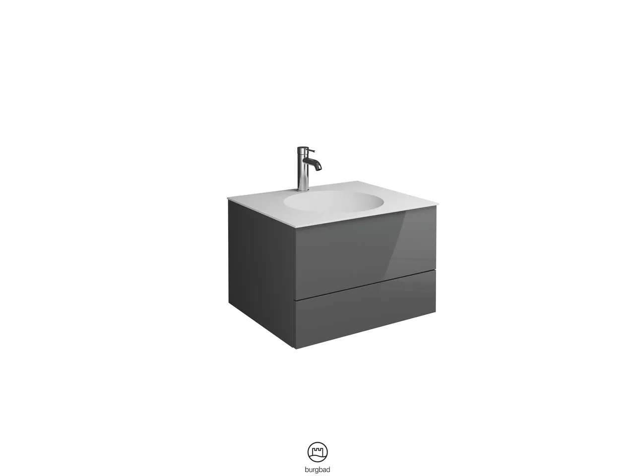 burgbad Coco HGL Waschtisch Set SFHR060 Mineralguss 505x606x406