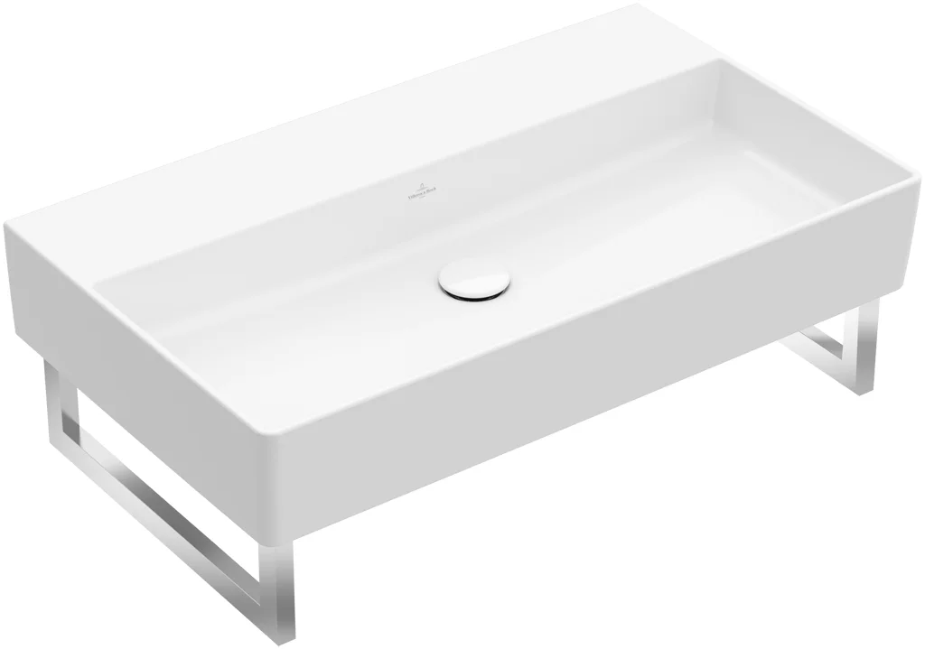 Villeroy & Boch Memento 2.0 Waschbecken, TitanCeram, 800 x 470 mm, Rechteck mit Überlauf, Weiß Alpin