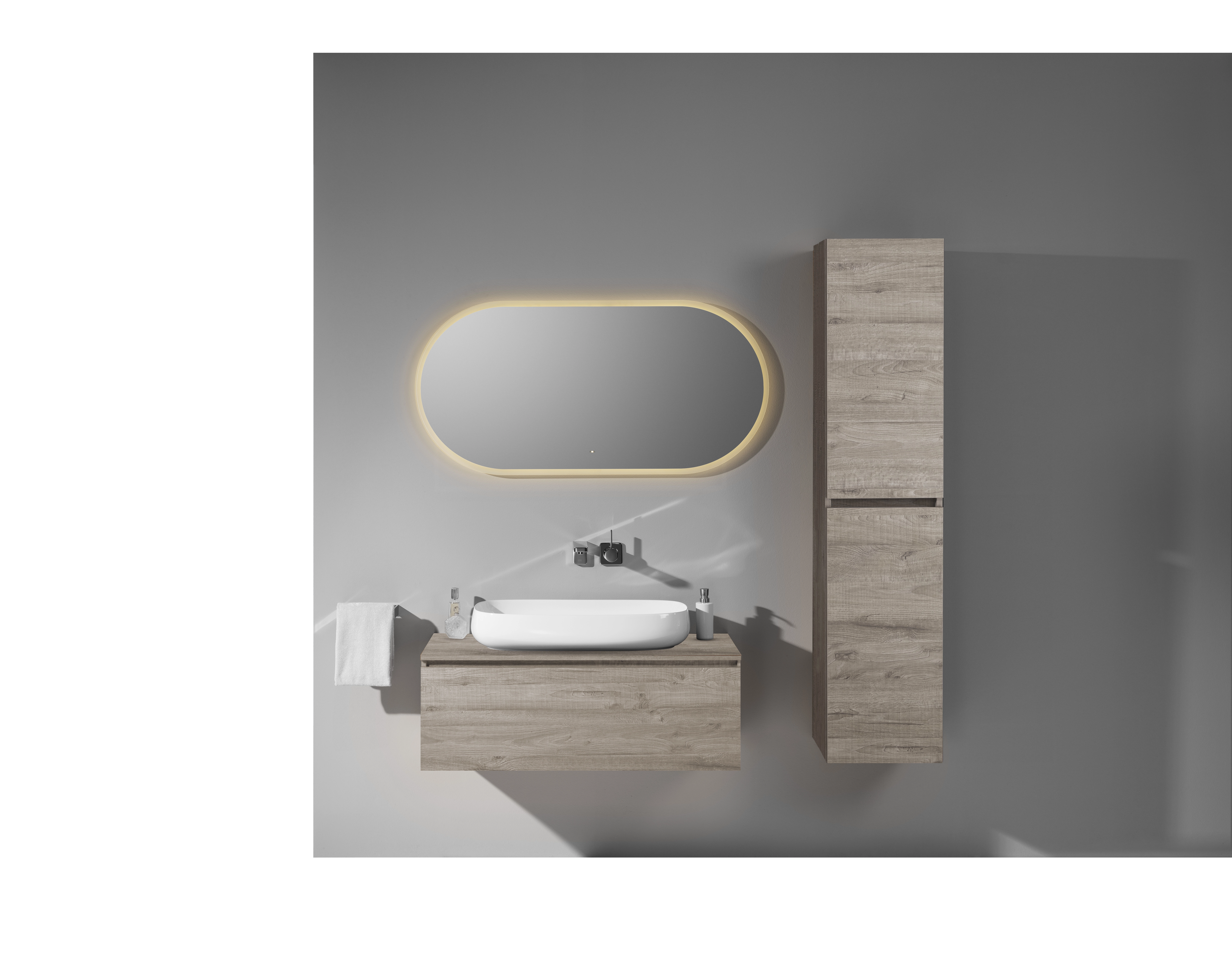 repaBAD Waschtischunterschrank „Base 45“ 600 × 350 × 450 mm in Eiche Classic