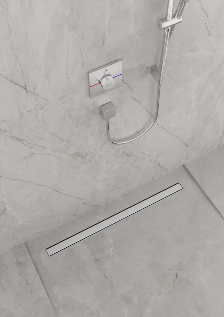 Hansgrohe RainDrain Match Duschrinne 1200 mm mit höhenverstellbarem Rahmen, Edelstahl gebürstet Hansgrohe RainDrain Match Duschrinne 1200 mm mit höhenverstellbarem Rahmen, Edelstahl gebürstet