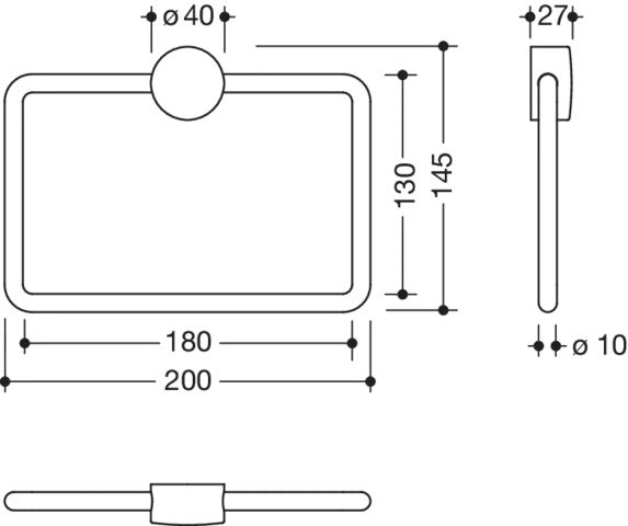 HEWI Handtuchring „System 815“ 20 × 14,5 × 2,2 cm HEWI Handtuchring „System 815“ 20 × 14,5 × 2,2 cm