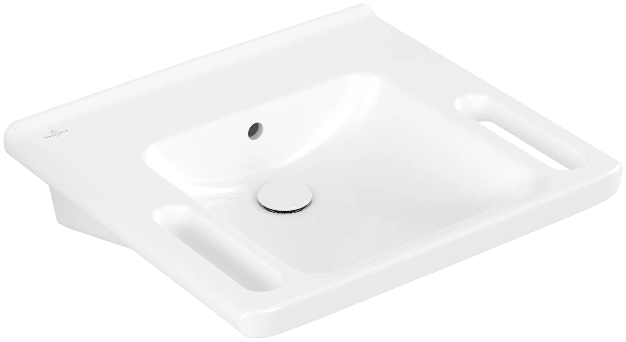 Villeroy & Boch Wandwaschtisch „ViCare“ 600 × 550 × 180 mm, ohne Hahnlochbohrung in Weiß Alpin