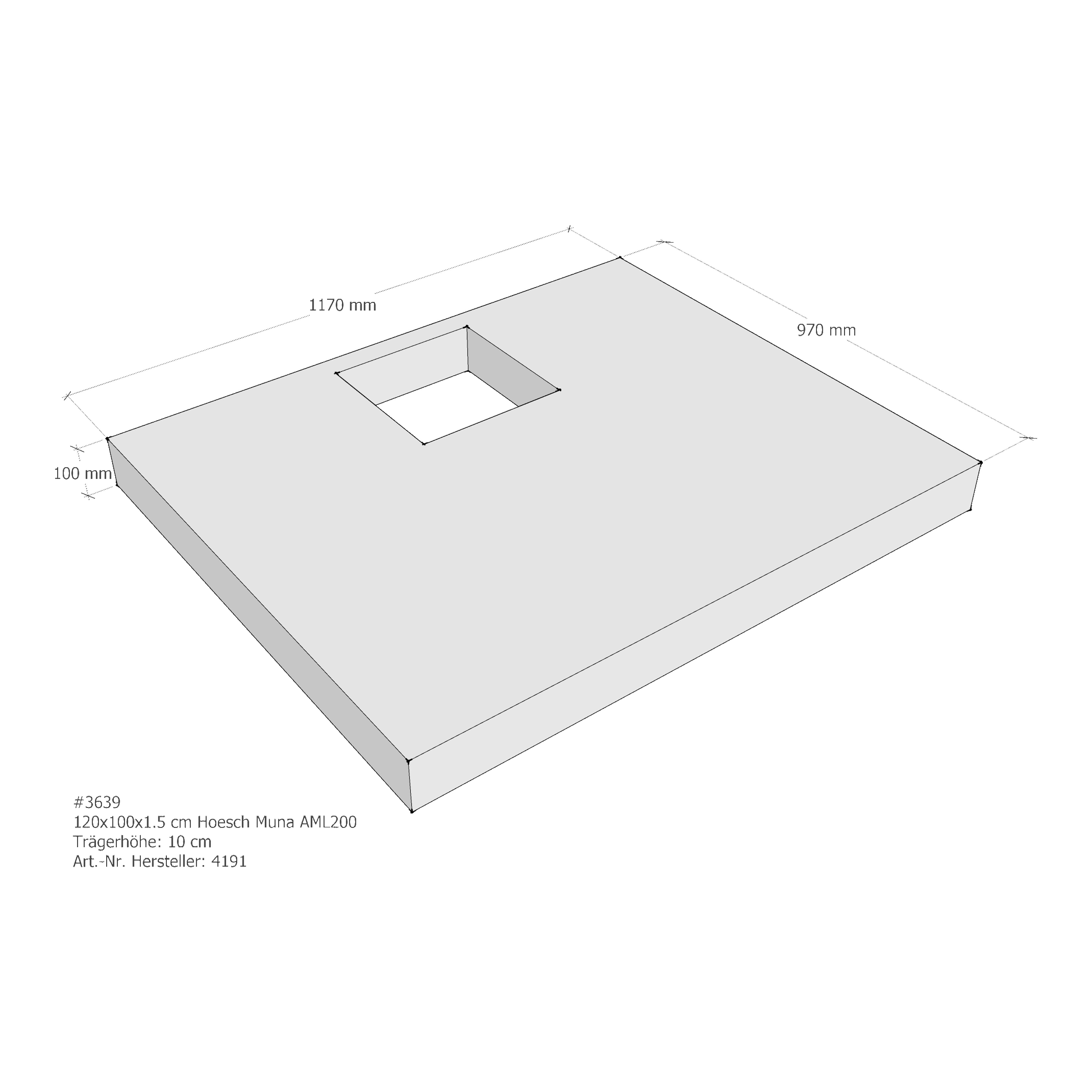 Duschwannenträger für Hoesch Muna 120 × 100 × 1,5 cm