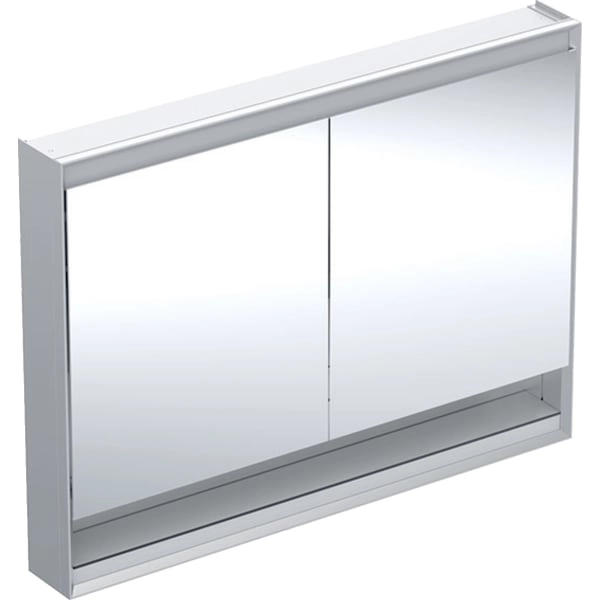 Geberit ONE Spiegelschrank mit ComfortLight, 2 Türen, AP-Montage, Aluminium eloxiert, 120 x 90 x 15 cm