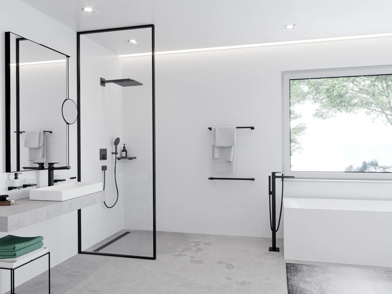 Hansgrohe Metropol Einhebel-Wannenmischer bodenstehend, mattschwarz, Ausladung 235 mm Hansgrohe Metropol Einhebel-Wannenmischer bodenstehend, mattschwarz, Ausladung 235 mm