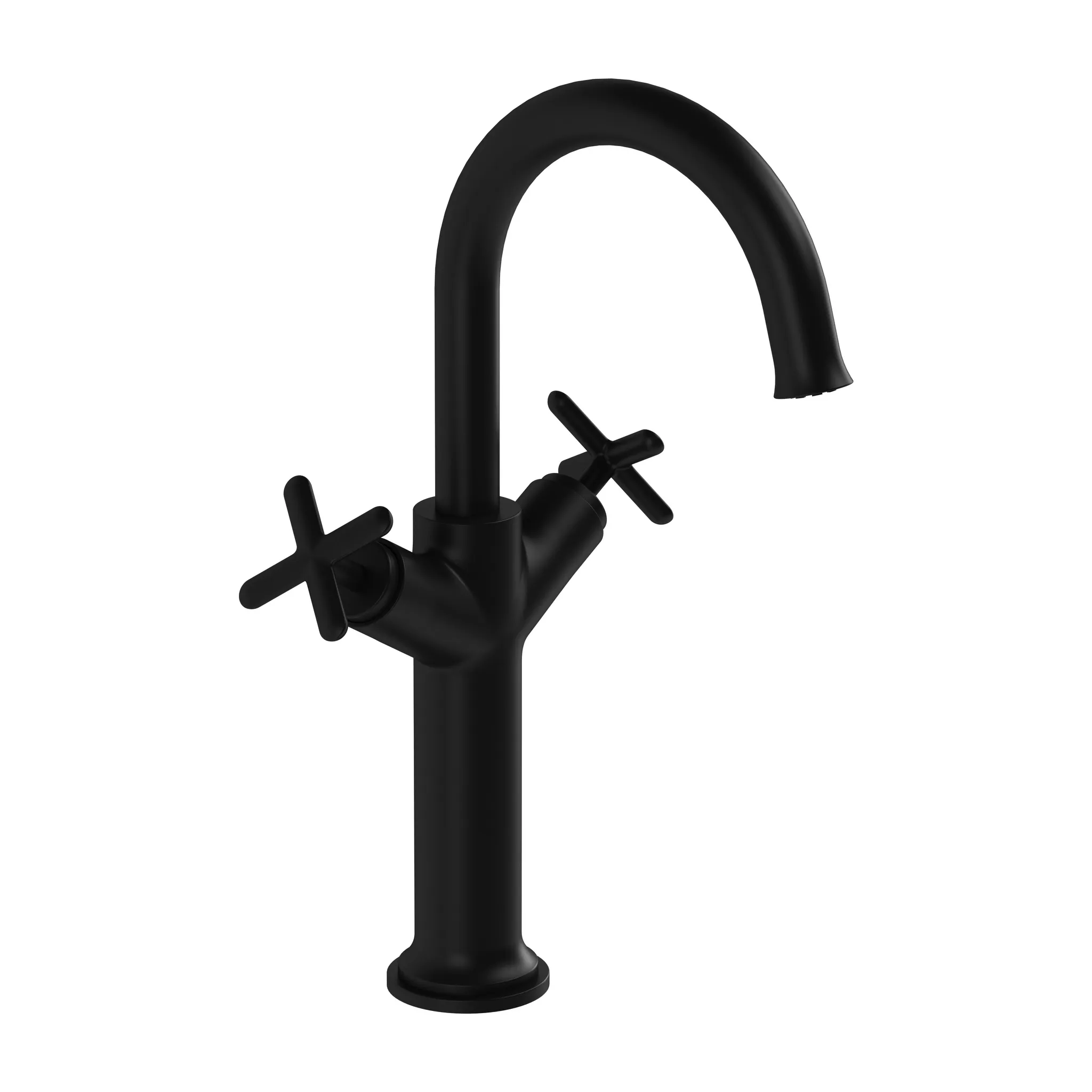 VitrA Origin Classic Zweigriff-Waschtischmischer, Höhe 34 cm, Einlochmontage, Schwarz Matt