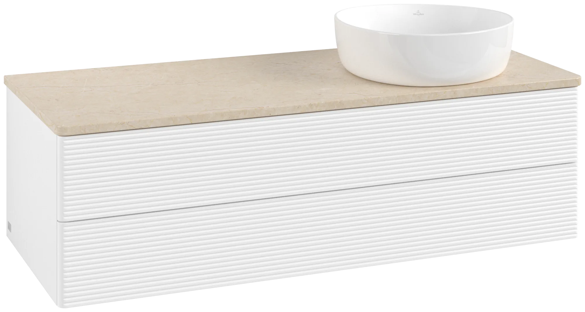 Villeroy & Boch Antao Waschbeckenunterschrank L23_1, 1200x360x500mm, White Matt Lacquer / Botticino