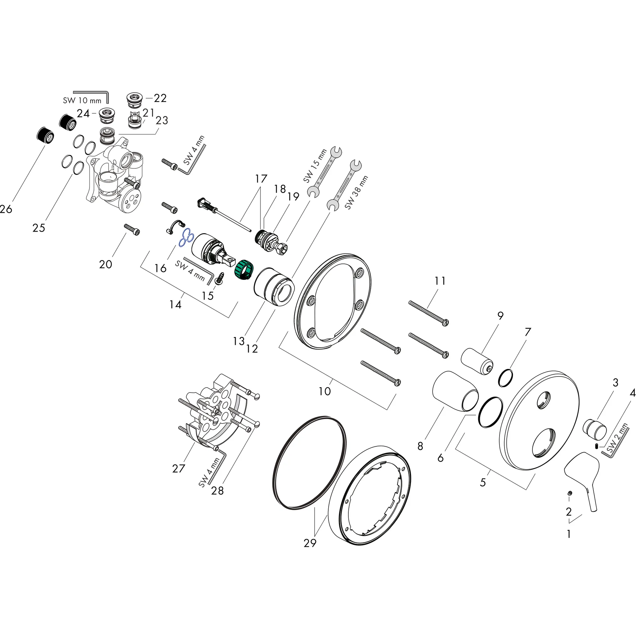 Wannenmischer Unterputz Talis S Fertigset chrom mitSicherungskombination Wannenmischer Unterputz Talis S Fertigset chrom mitSicherungskombination
