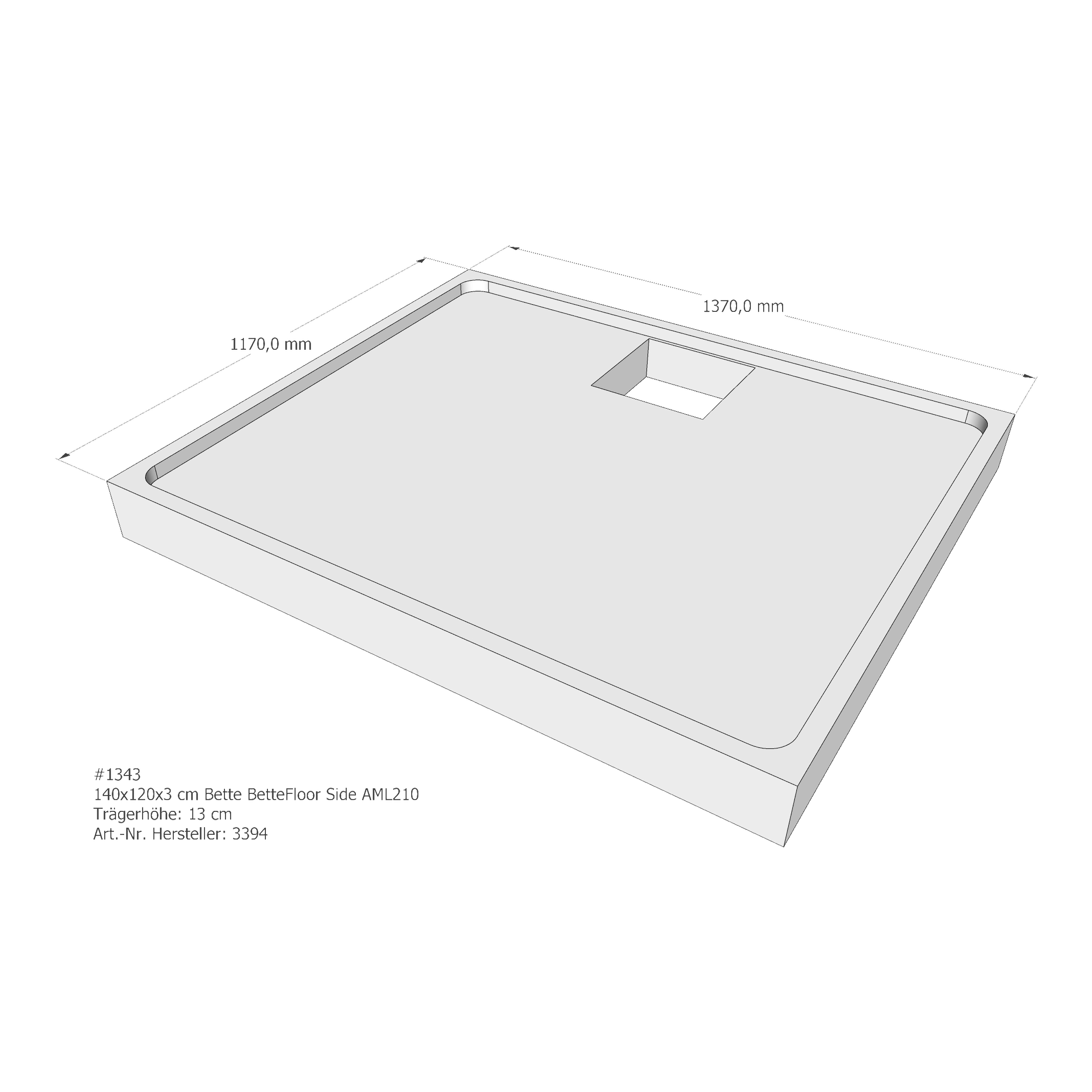 Duschwannenträger für Bette BetteFloor Side 140 × 120 × 3 cm