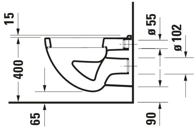 Wand-Flachspül-WC „D-Code“ 35,5 × 35 × 54 cm mit HygieneGlaze, mit Spülrand