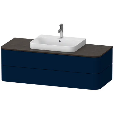 Duravit Waschtischunterschrank wandhängend „Happy D.2 Plus“ 130 × 40,8 × 55 cm Nachtblau Seidenmatt