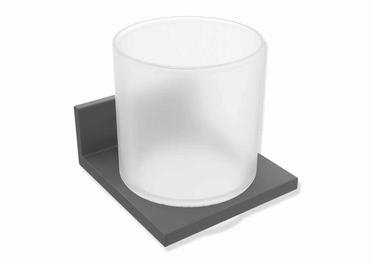 Glasbecher mit Halter, Metall, pulverbeschichtet, Becher aus Kristallglas, satiniert, in Farbe DC (Schwarz tiefmatt) Glasbecher mit Halter, Metall, pulverbeschichtet, Becher aus Kristallglas, satiniert, in Farbe DC (Schwarz tiefmatt)