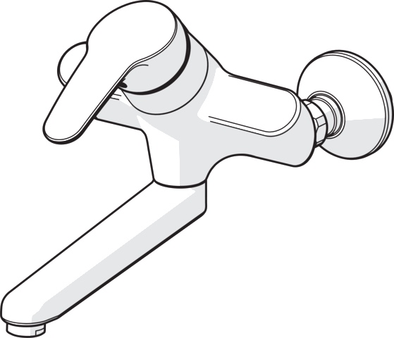 HA Einhebelmischer Waschtisch-/Küchenarmatur HANSAMIX 0194 Ausladung 246mm Auslaufentleerung DN15 Chrom
