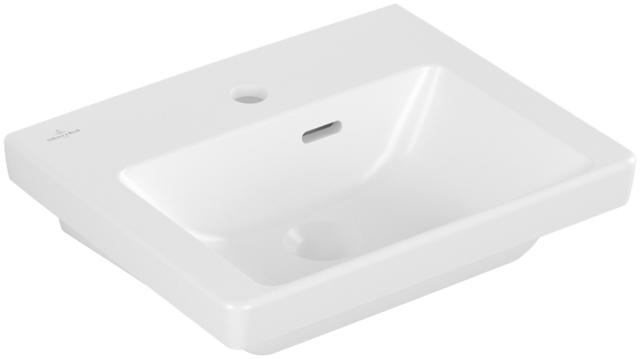 Handwaschbecken für Montage mit Möbel „Subway 3.0“ 45 × 37 × 14,5 × 14,5 cm, mit Hahnlochbohrung, Hahnlochposition mittig in Stone White