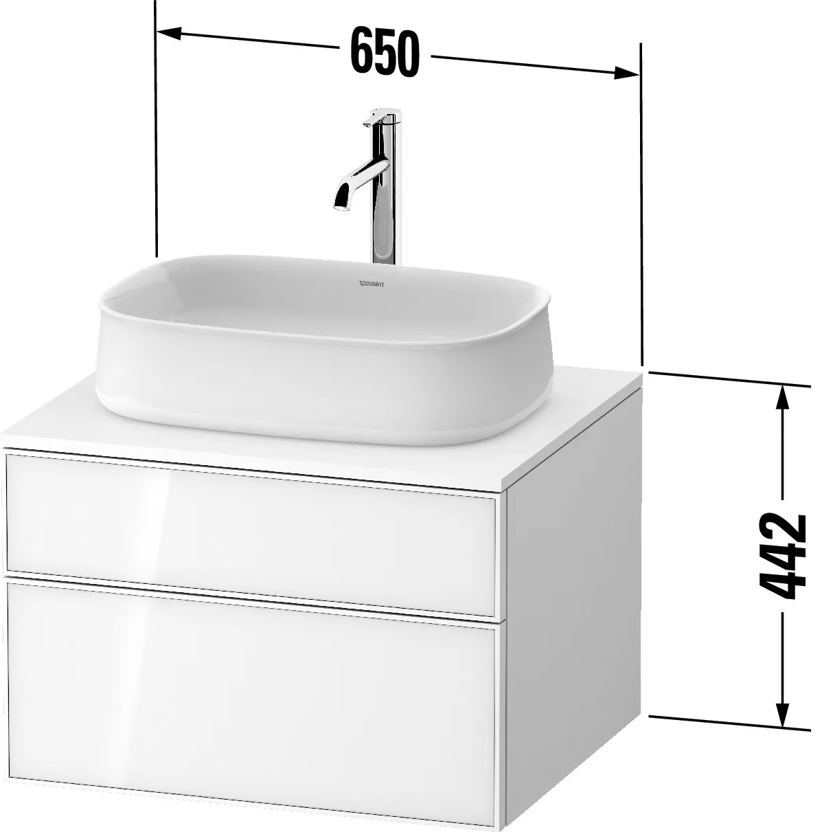 Duravit Waschtischunterschrank wandhängend „Zencha“ 65 × 44,2 × 55 cm