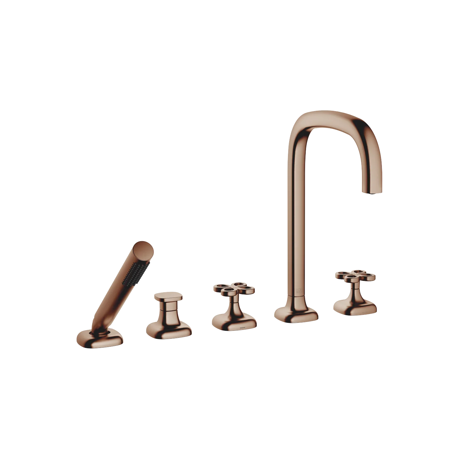 Dornbracht COYA Wannen-Fünflochbatterie Bronze gebürstet PVD, Ausladung 220 mm, Höhe 312 mm, Bohrungsdurchmesser 32 mm