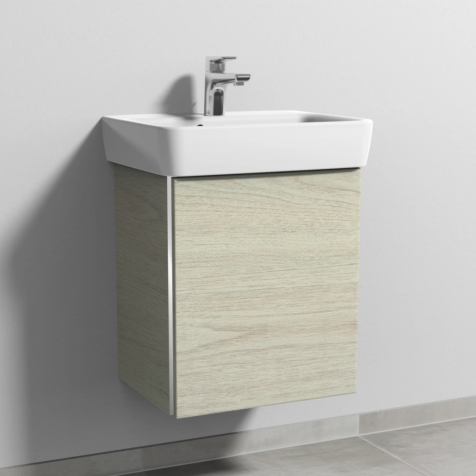 Sanipa Waschtischunterschrank „3way“ 440 × 520 × 352 mm in White Oak, Anschlag rechts Sanipa Waschtischunterschrank „3way“ 440 × 520 × 352 mm in White Oak, Anschlag rechts