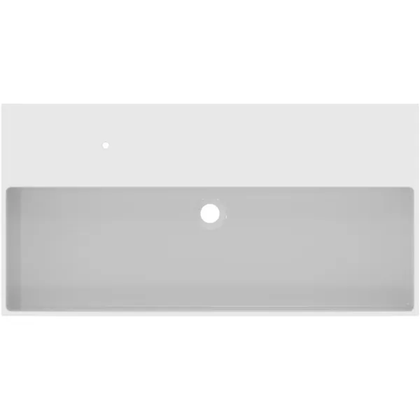 Waschbecken „Solos“ 101,5 × 51,5 × 12,5 cm, Hahnlochposition links in Weiß Waschbecken „Solos“ 101,5 × 51,5 × 12,5 cm, Hahnlochposition links in Weiß