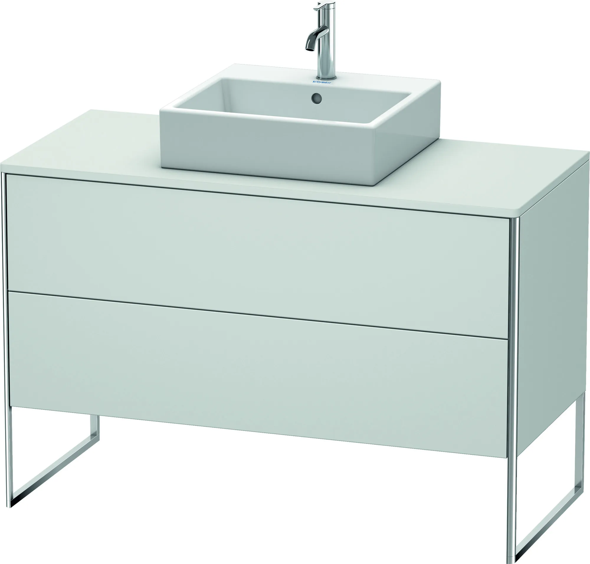 Duravit Waschtischunterschrank bodenstehend „XSquare“ 120 × 77,8 × 54,8 cm Weiß Seidenmatt Becken: mittig / Front- & Korpusfarbe: Weiß Seidenmatt / Größe: 120 × 54,8 × 77,8 cm / Oberfläche: Lack / Profile: Chrom / Schubladen: 2 Duravit Waschtischunterschrank bodenstehend „XSquare“ 120 × 77,8 × 54,8 cm Weiß Seidenmatt Becken: mittig / Front- & Korpusfarbe: Weiß Seidenmatt / Größe: 120 × 54,8 × 77,8 cm / Oberfläche: Lack / Profile: Chrom / Schubladen: 2