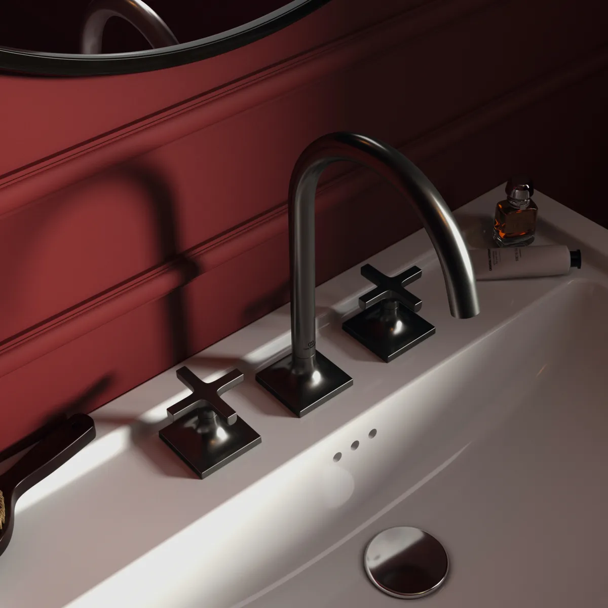 Waschtischarmatur Joy Neo ohne Ablaufgarnitur Ausladung 168mm Kreuzgriffe Magnetic Grey Waschtischarmatur Joy Neo ohne Ablaufgarnitur Ausladung 168mm Kreuzgriffe Magnetic Grey