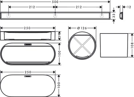 Hansgrohe WallStoris Badezimmerset, Mattschwarz