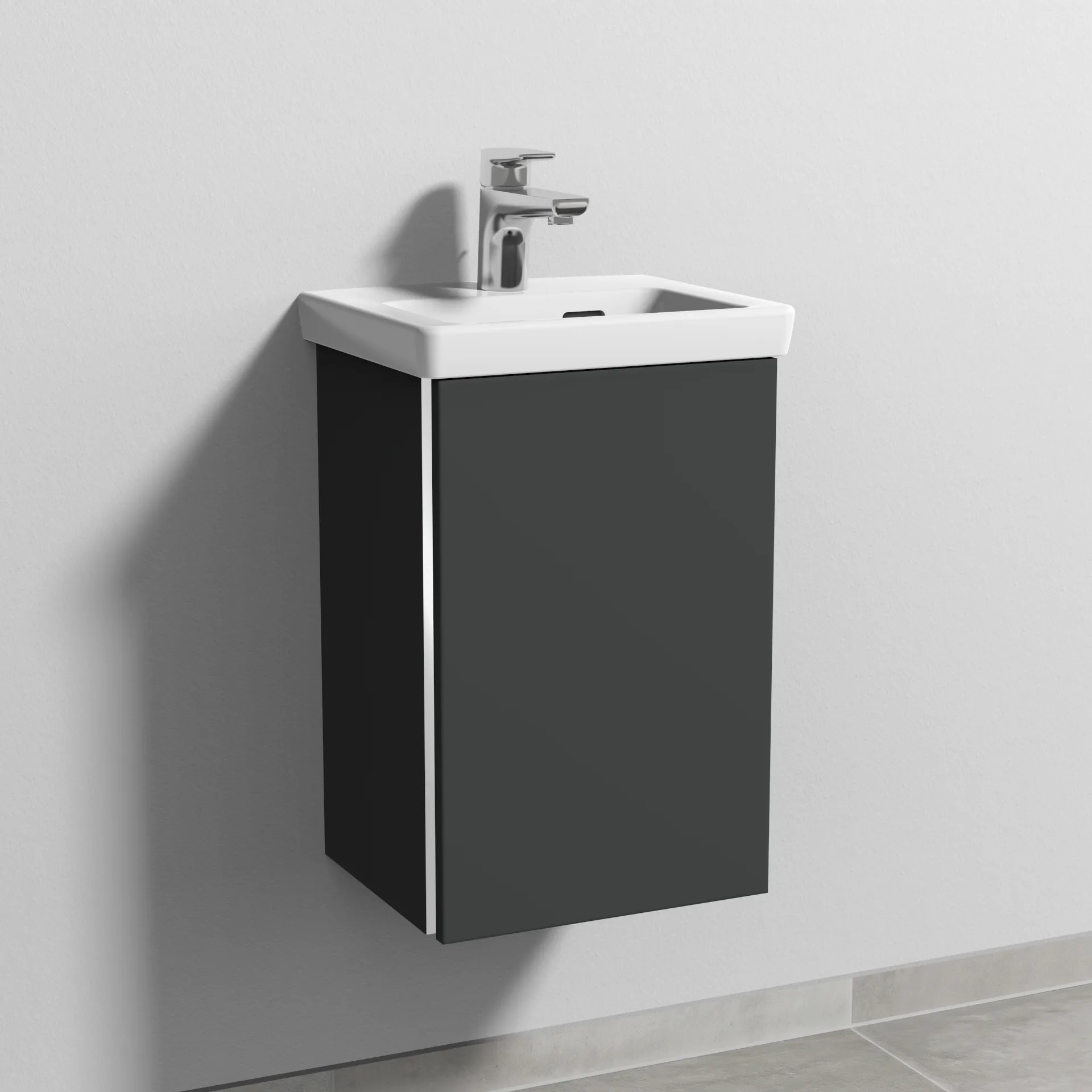 Sanipa Waschtischunterschrank „3way“ 335 × 517 × 293 mm in Graphit (matt), Anschlag rechts