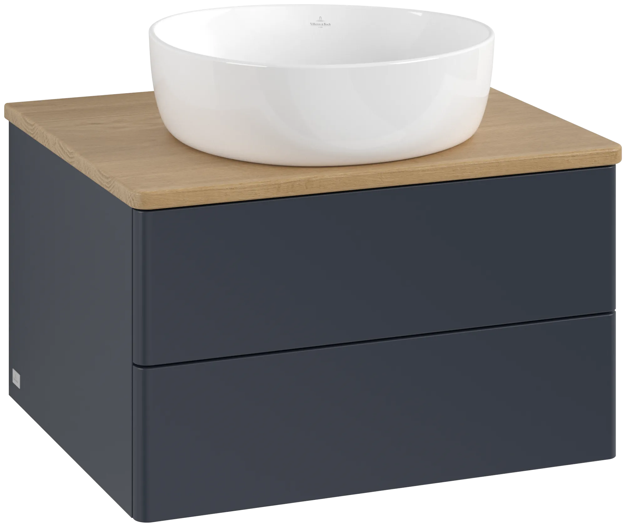 Villeroy & Boch Antao Waschbeckenunterschrank K18_1, 600x360x500 mm, Midnight Blue Matt Lacquer / Honey Oak