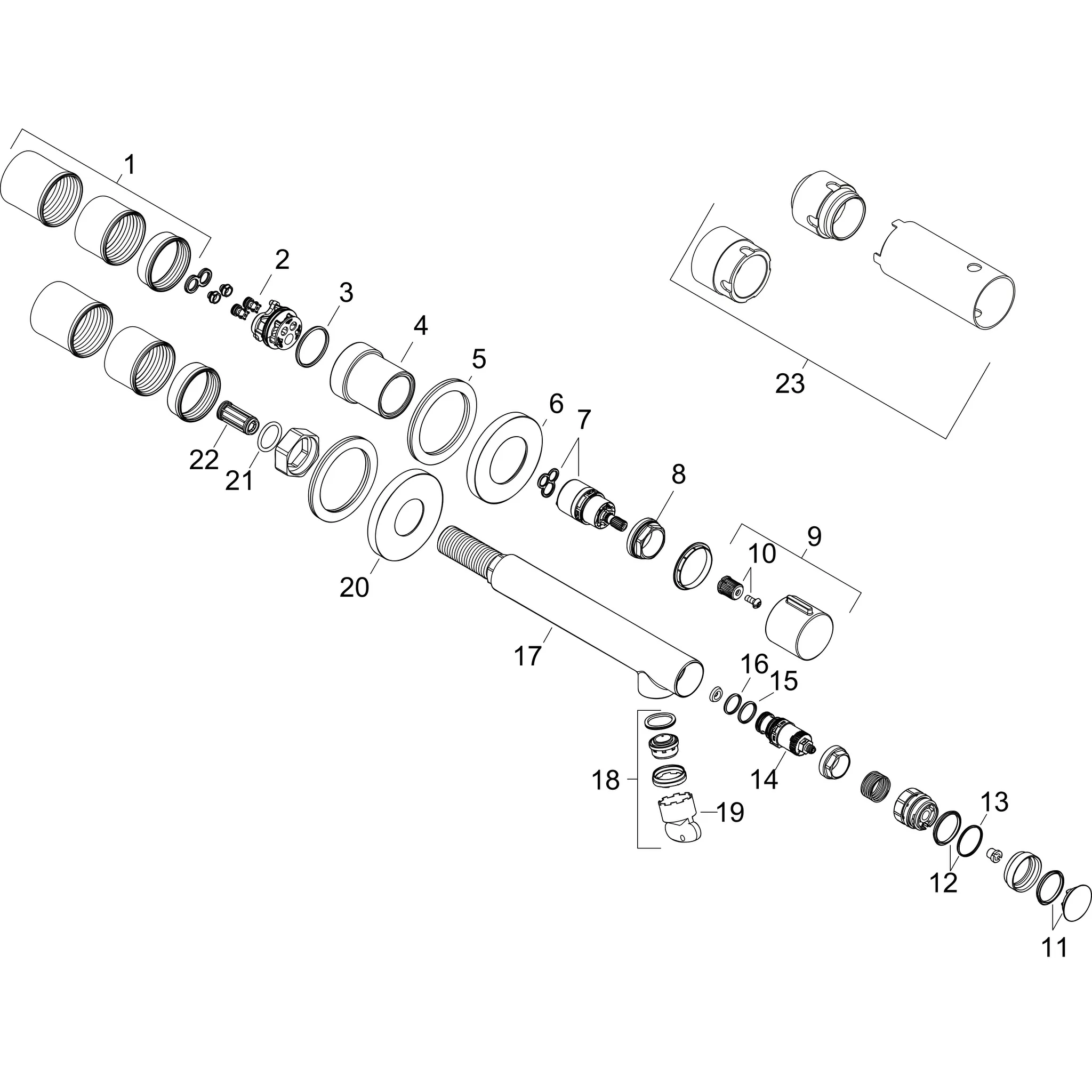 Waschtischmischer Unterputz Axor Uno Select FS langer Auslauf chrom Waschtischmischer Unterputz Axor Uno Select FS langer Auslauf chrom