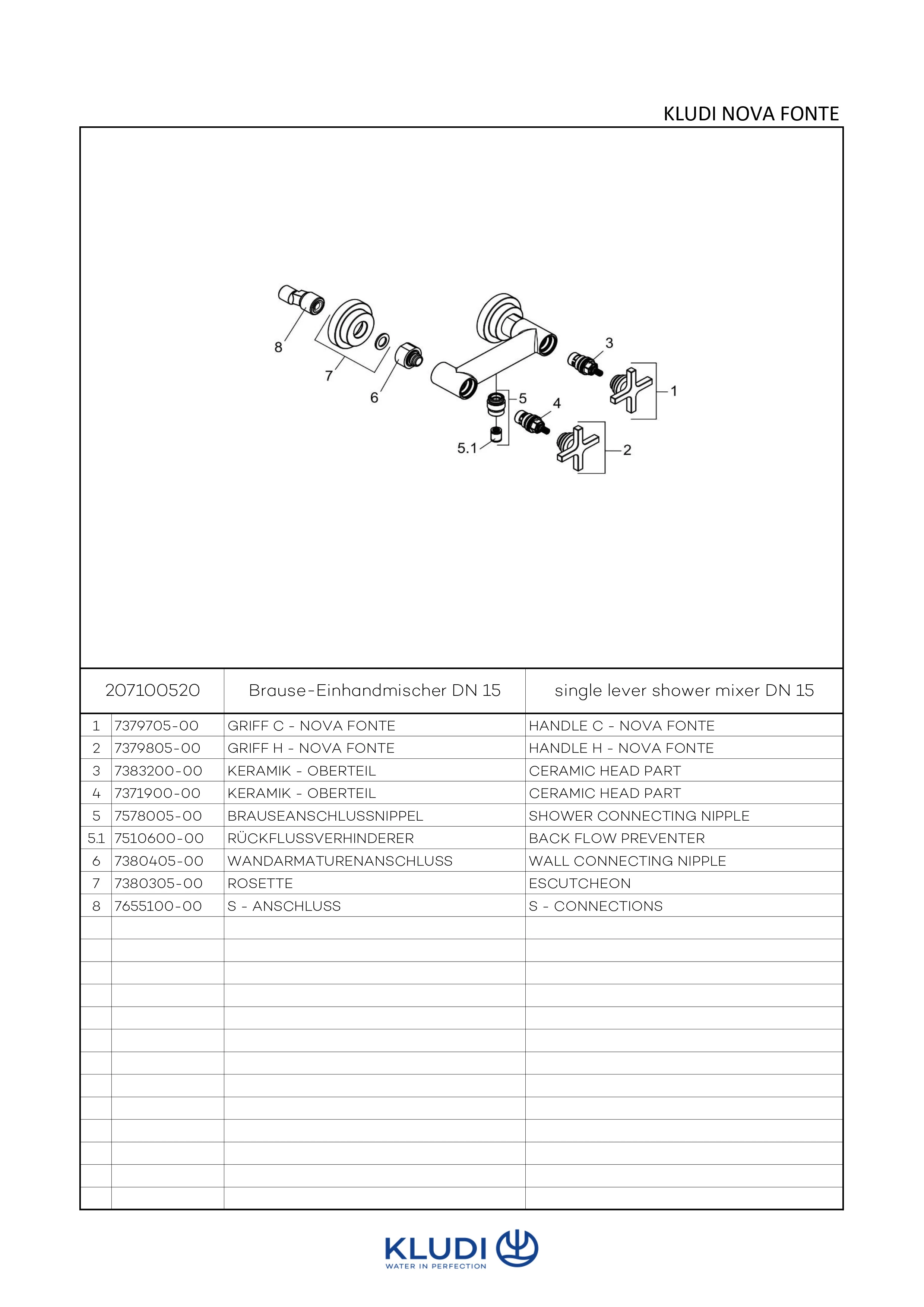 NOVA FONTE Brausearmatur CLASSIC chrom NOVA FONTE Brausearmatur CLASSIC chrom