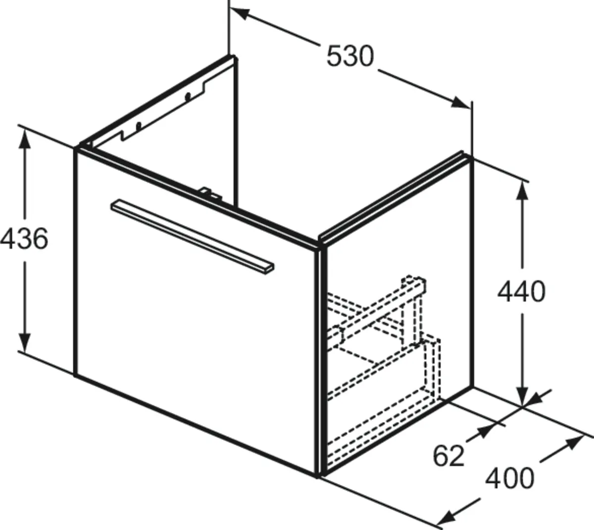 Waschtischunterschrank i.life A 1 Auszug 530x400x440mm Weiß matt Waschtischunterschrank i.life A 1 Auszug 530x400x440mm Weiß matt