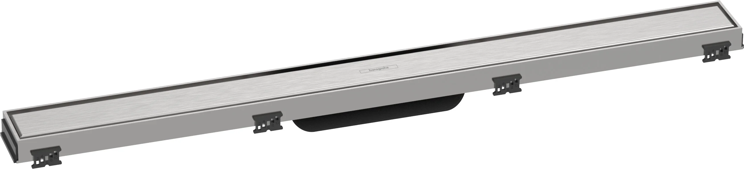 Hansgrohe RainDrain Match Duschrinne 800 mm mit höhenverstellbarem Rahmen, Edelstahl gebürstet