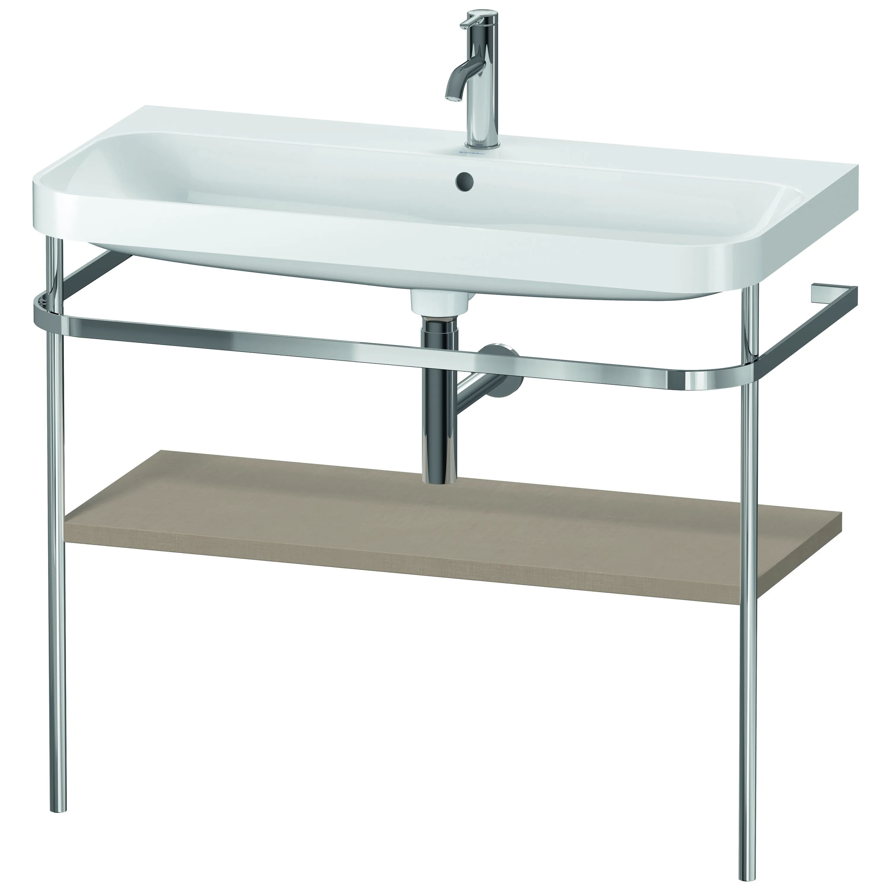 Duravit Waschtischunterschrank c-shaped Set mit Metallkonsole „Happy D.2 Plus“ 97,5 × 85 × 49 cm in Leinen