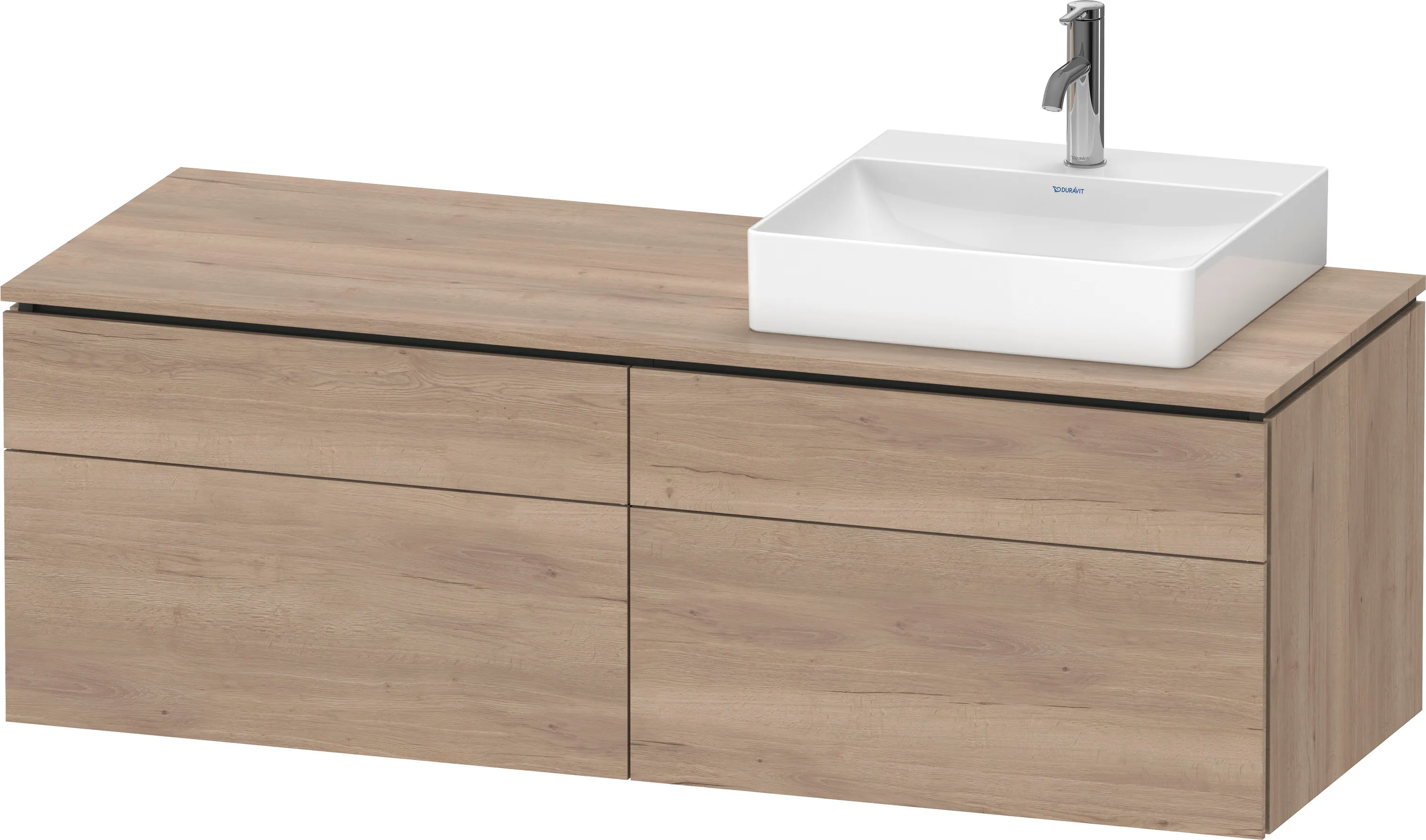 Duravit Waschtischunterschrank wandhängend „L-Cube“ 142 × 48,2 × 55 cm Eiche Marmoriert, rechts
