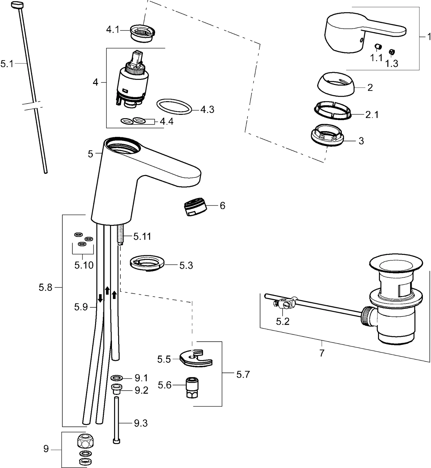 HansaPRIMO Waschtischarmatur HansaPRIMO 4957 CU-Rohr HansaPRIMO Waschtischarmatur HansaPRIMO 4957 CU-Rohr