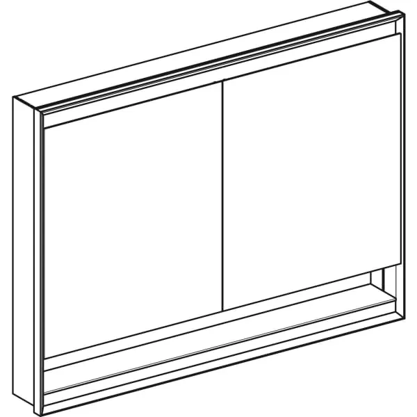 Geberit Spiegelschrank „One“ 120 × 15 cm in Aluminium eloxiert