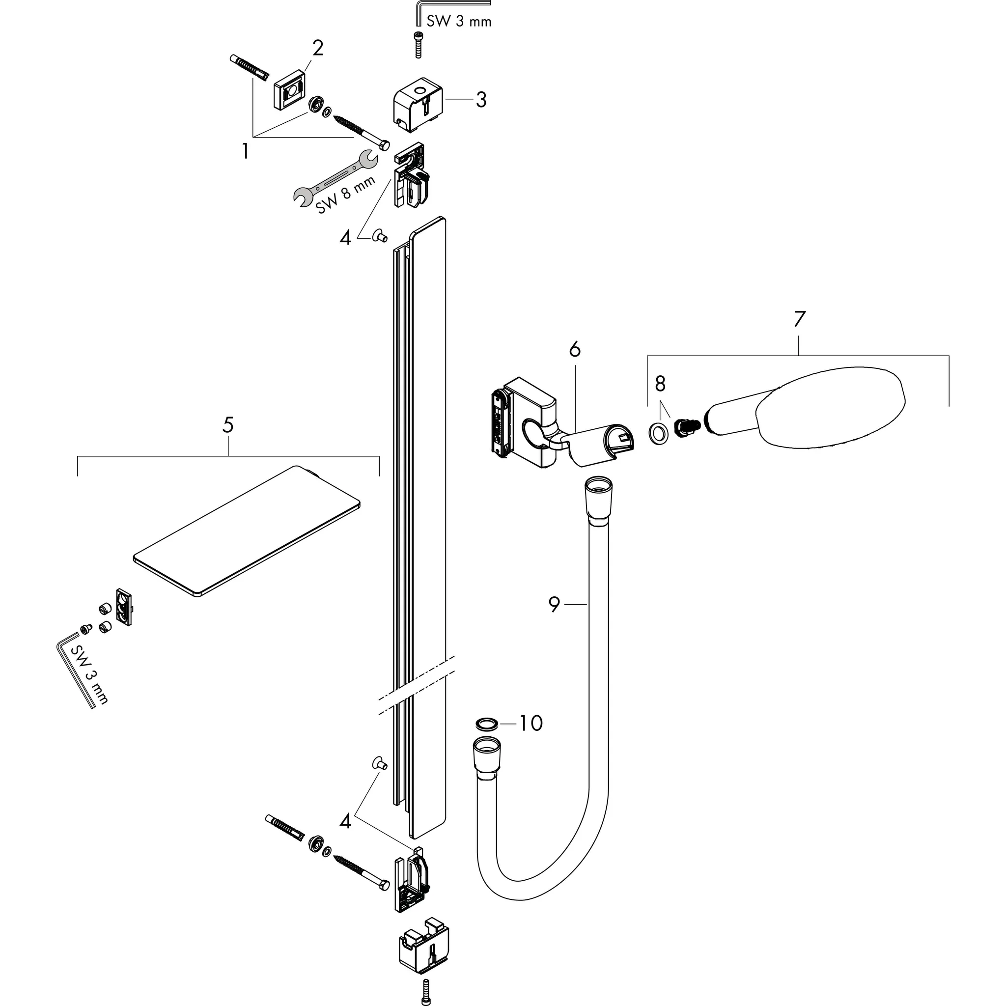 Brausenset Raindance Select S 120 Unica'E 1500mm chrom