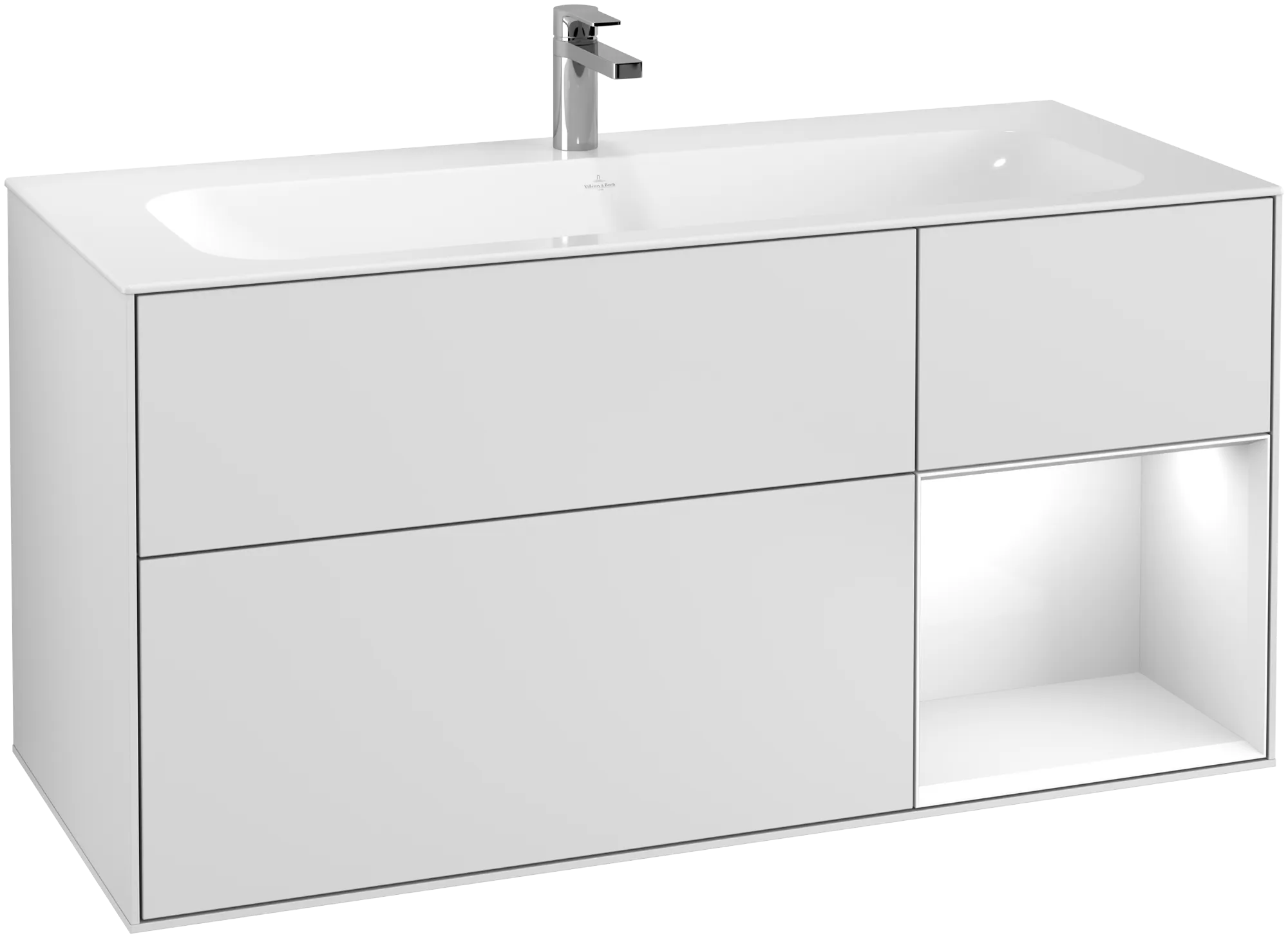 Villeroy & Boch Waschtischunterschrank „Finion“ für Schrankwaschtisch 1196 × 591 × 498 mm White Matt Lacquer, für Becken mittig Villeroy & Boch Waschtischunterschrank „Finion“ für Schrankwaschtisch 1196 × 591 × 498 mm White Matt Lacquer, für Becken mittig