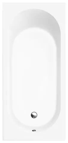 Villeroy & Boch Badewanne „O.novo“ rechteck 160 × 70 cm, Fußablauf in Weiß Alpin