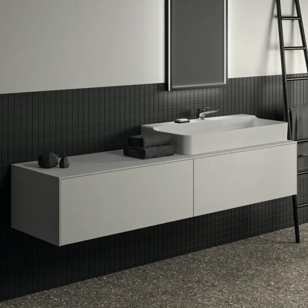 Ideal Standard Waschtischunterschrank „Conca“ 198,7 × 37 × 50,5 cm Weiß matt lackiert Ideal Standard Waschtischunterschrank „Conca“ 198,7 × 37 × 50,5 cm Weiß matt lackiert