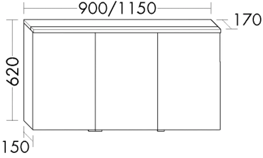 Spiegelschrank Sys30 von burgbad - beidseitig verspiegelt, LED-Aufsatzleuchte 4200 K, Energieeffizienzklasse E, Schalter-Steckdosenelement, Glaseinlegeböden, IP24, 170 mm tief, 1.150 mm breit, 620 mm hoch Spiegelschrank Sys30 von burgbad - beidseitig verspiegelt, LED-Aufsatzleuchte 4200 K, Energieeffizienzklasse E, Schalter-Steckdosenelement, Glaseinlegeböden, IP24, 170 mm tief, 1.150 mm breit, 620 mm hoch